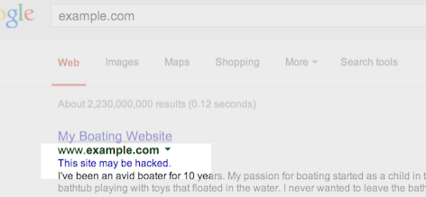 Example Google Compromised